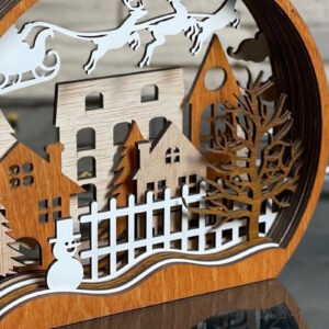 Intra απο ξύλο plywood 3mm-4mm πάχος – ΣΕΤ 3 Χριστουγεννιάτικο Πακέτο 3D SNOW GLOBE Δίασταση  20x20 cm INTRAFABR-21935118