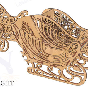 Intra απο ξύλο plywood 3mm-4mm πάχος – Σετ 4 DIY χριστουγεννιάτικο πιάτο με έλκηθρο Δίασταση  20x20 cm INTRAFABR-111860642