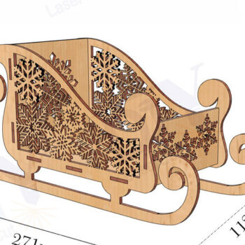 Intra απο ξύλο plywood 3mm-4mm πάχος – Σετ 4 DIY χριστουγεννιάτικο πιάτο με έλκηθρο Δίασταση  20x20 cm INTRAFABR-111860642 - Image 2