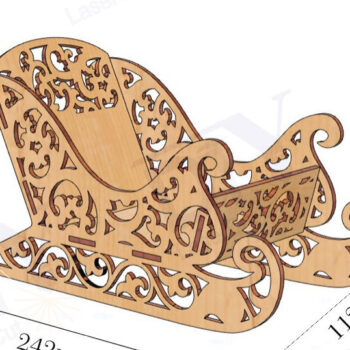 Intra απο ξύλο plywood 3mm-4mm πάχος – Σετ 4 DIY χριστουγεννιάτικο πιάτο με έλκηθρο Δίασταση  20x20 cm INTRAFABR-111860642 - Image 5