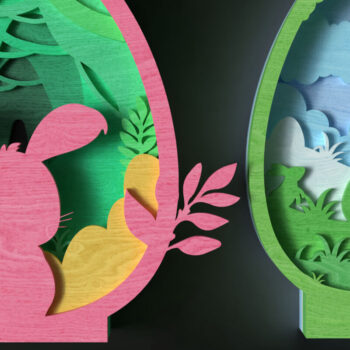 Intra απο ξύλο plywood 3mm-4mm πάχος – Σετ με 4 Πασχαλινά κομμένα με λέιζερ , Αυγά λαγουδάκι Δίασταση 20x20 cm INTRAFABR-117254444 - Image 4