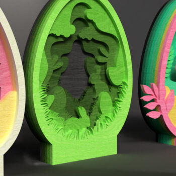 Intra απο ξύλο plywood 3mm-4mm πάχος – Σετ με 4 Πασχαλινά κομμένα με λέιζερ , Αυγά λαγουδάκι Δίασταση 20x20 cm INTRAFABR-117254444 - Image 6