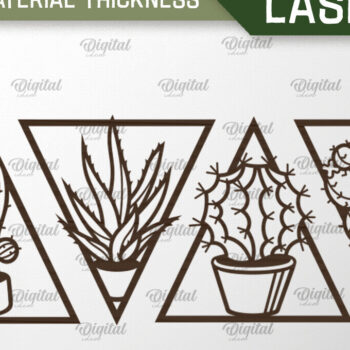 Intra απο ξύλο plywood 3mm-4mm πάχος – Σετ 4 φυτών. Διακόσμηση τοίχου Δίασταση  40x30 cm INTRAFABR-92639602 - Image 1