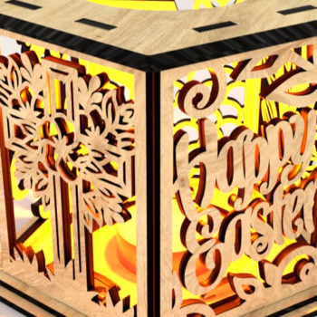 Intra απο ξύλο plywood 3mm-4mm πάχος – Σετ 5 πασχαλινά φαναράκια με περίπλοκα Δίασταση 20x20 cm INTRAFABR-117638911 - Image 5