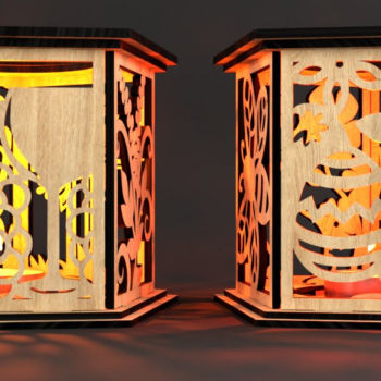 Intra απο ξύλο plywood 3mm-4mm πάχος – Σετ 5 πασχαλινά φαναράκια με περίπλοκα Δίασταση 20x20 cm INTRAFABR-117638911 - Image 8