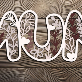 Intra απο ξύλο plywood 3mm-4mm πάχος – Σετ με 5 λουλουδάτα οικογενειακά σημάδια Δίασταση 20x20 cm INTRAFABR-123221570 - Image 2