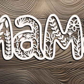 Intra απο ξύλο plywood 3mm-4mm πάχος – Σετ με 5 λουλουδάτα οικογενειακά σημάδια Δίασταση 20x20 cm INTRAFABR-123221570 - Image 3