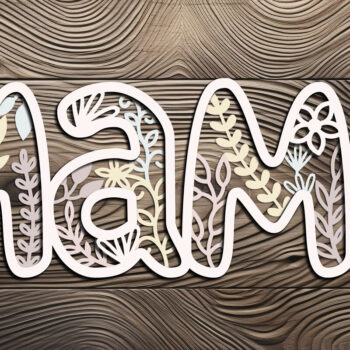 Intra απο ξύλο plywood 3mm-4mm πάχος – Σετ με 5 λουλουδάτα οικογενειακά σημάδια Δίασταση 20x20 cm INTRAFABR-123221570 - Image 4