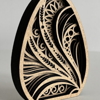 Intra απο ξύλο plywood 3mm-4mm πάχος – Σετ 5 πολυστρωματικών πασχαλινών αυγών πρότυπο Δίασταση  20x20 cm INTRAFABR-115240252 - Image 2