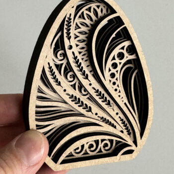 Intra απο ξύλο plywood 3mm-4mm πάχος – Σετ 5 πολυστρωματικών πασχαλινών αυγών πρότυπο Δίασταση  20x20 cm INTRAFABR-115240252 - Image 3