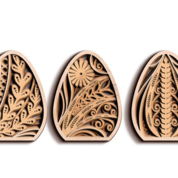 Intra απο ξύλο plywood 3mm-4mm πάχος – Σετ 5 πολυστρωματικών πασχαλινών αυγών πρότυπο Δίασταση  20x20 cm INTRAFABR-115240252 - Image 4