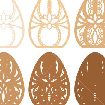 Intra απο ξύλο plywood 3mm-4mm πάχος – Σετ 5 πολυστρωματικών πασχαλινών αυγών πρότυπο Δίασταση  20x20 cm INTRAFABR-115240252 - Image 5