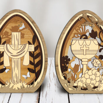 Intra απο ξύλο plywood 3mm-4mm πάχος – Σετ με 5 Πασχαλινά αυγά πολλαπλών στρώσεων Δίασταση  20x20 cm INTRAFABR-116842411 - Image 2