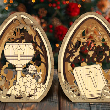 Intra απο ξύλο plywood 3mm-4mm πάχος – Σετ με 5 Πασχαλινά αυγά πολλαπλών στρώσεων Δίασταση  20x20 cm INTRAFABR-116842411 - Image 5