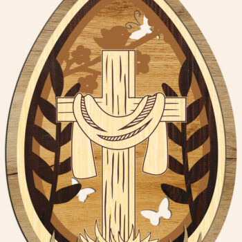 Intra απο ξύλο plywood 3mm-4mm πάχος – Σετ με 5 Πασχαλινά αυγά πολλαπλών στρώσεων Δίασταση  20x20 cm INTRAFABR-116842411 - Image 6