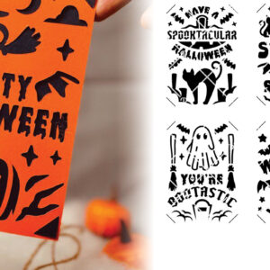 Intra απο ξύλο plywood 3mm-4mm πάχος – Σετ 6 αποκριάτικων καρτών – Halloween Δίασταση  20x20 cm INTRAFABR-107345353