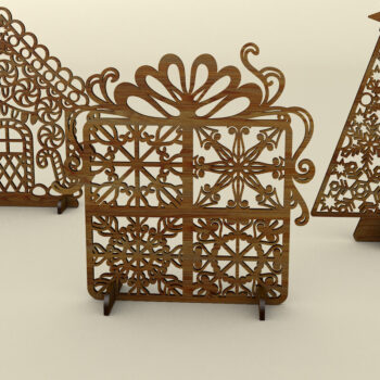 Intra απο ξύλο plywood 3mm-4mm πάχος – Σετ 7 Ξύλινα Χριστουγεννιάτικα Διακοσμητικά Δίασταση  20x20 cm INTRAFABR-110538721 - Image 2