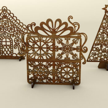 Intra απο ξύλο plywood 3mm-4mm πάχος – Σετ 7 Ξύλινα Χριστουγεννιάτικα Διακοσμητικά Δίασταση  20x20 cm INTRAFABR-110538721 - Image 4