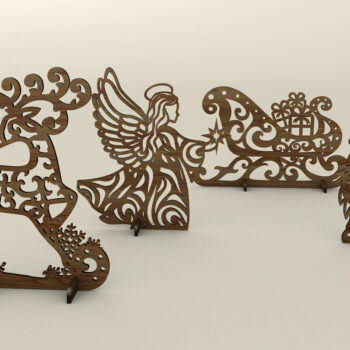 Intra απο ξύλο plywood 3mm-4mm πάχος – Σετ 7 Ξύλινα Χριστουγεννιάτικα Διακοσμητικά Δίασταση  20x20 cm INTRAFABR-110538721 - Image 5