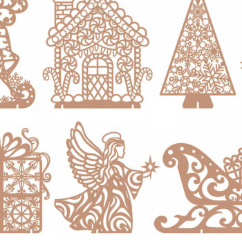 Intra απο ξύλο plywood 3mm-4mm πάχος – Σετ 7 Ξύλινα Χριστουγεννιάτικα Διακοσμητικά Δίασταση  20x20 cm INTRAFABR-110538721 - Image 9