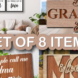 Intra απο ξύλο plywood 3mm-4mm πάχος – Σετ 8 τεμαχίων 3D Family Sign Big Bundle Δίασταση  40x30 cm INTRAFABR-26488602