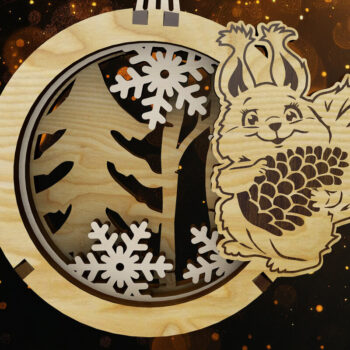 Intra απο ξύλο plywood 3mm-4mm πάχος – Σετ με 9 3D χριστουγεννιάτικα στολίδια Δίασταση  20x20 cm INTRAFABR-108661255 - Image 3