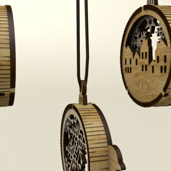 Intra απο ξύλο plywood 3mm-4mm πάχος – Σετ με 9 3D χριστουγεννιάτικα στολίδια Δίασταση  20x20 cm INTRAFABR-108661255 - Image 6