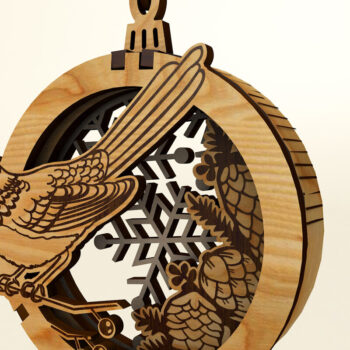 Intra απο ξύλο plywood 3mm-4mm πάχος – Σετ με 9 3D χριστουγεννιάτικα στολίδια Δίασταση  20x20 cm INTRAFABR-108661255 - Image 7