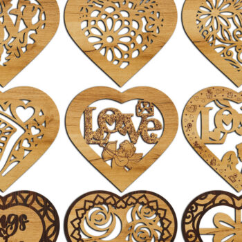Intra απο ξύλο plywood 3mm-4mm πάχος – Σετ 9 Ξύλινες Κουτιά Δώρου σε σχήμα καρδιάς Δίασταση  20x20 cm INTRAFABR-115590659 - Image 2