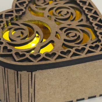 Intra απο ξύλο plywood 3mm-4mm πάχος – Σετ 9 Ξύλινες Κουτιά Δώρου σε σχήμα καρδιάς Δίασταση  20x20 cm INTRAFABR-115590659 - Image 5