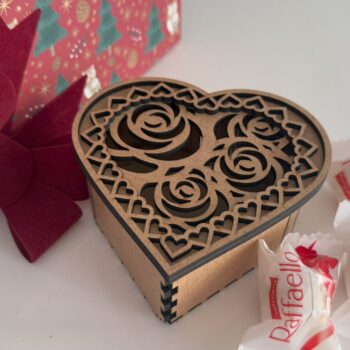 Intra απο ξύλο plywood 3mm-4mm πάχος – Σετ 9 Ξύλινες Κουτιά Δώρου σε σχήμα καρδιάς Δίασταση  20x20 cm INTRAFABR-115590659 - Image 10