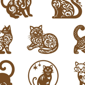 Intra απο ξύλο plywood 3mm-4mm πάχος – Σετ Cat Design Δίασταση  40x30 cm INTRAFABR-100941087