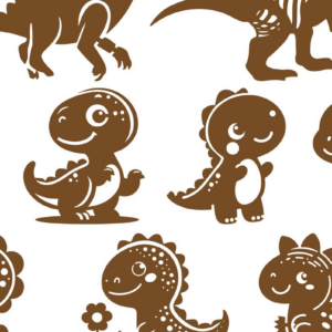 Intra απο ξύλο plywood 3mm-4mm πάχος – Σετ Cute Dinosaur Δίασταση  20x20 cm INTRAFABR-100941907