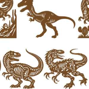 Intra απο ξύλο plywood 3mm-4mm πάχος – Σετ Dinosaur Δίασταση  20x20 cm INTRAFABR-100195298