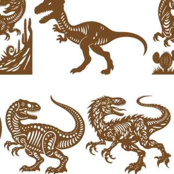 Intra απο ξύλο plywood 3mm-4mm πάχος – Σετ Dinosaur Δίασταση  20x20 cm INTRAFABR-100195298 - Image 1