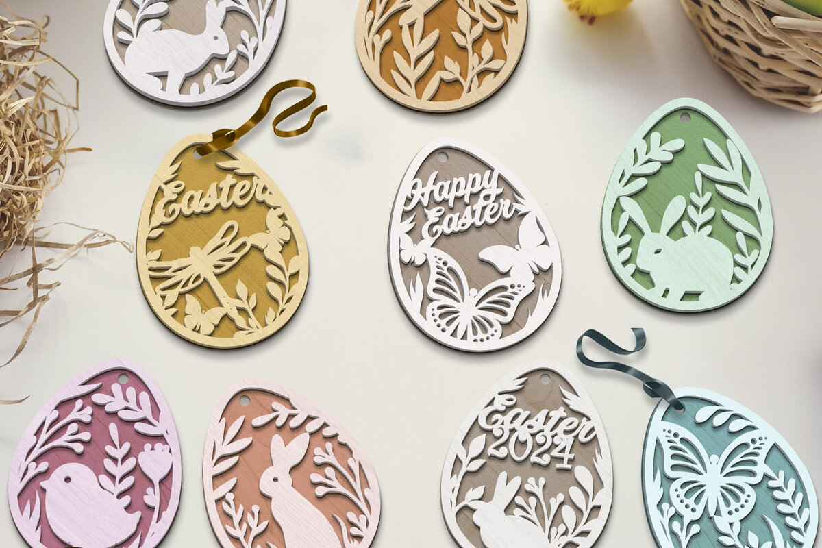 Intra απο ξύλο plywood 3mm-4mm πάχος – Σετ Πασχαλινές Διακοσμητικές Ετικέτες Δίασταση  20x20 cm INTRAFABR-115597257