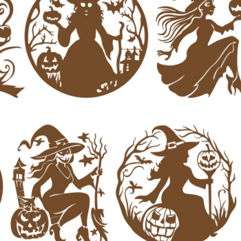 Intra απο ξύλο plywood 3mm-4mm πάχος – Σετ Halloween Witch Δίασταση  20x20 cm INTRAFABR-102006693 - Image 1