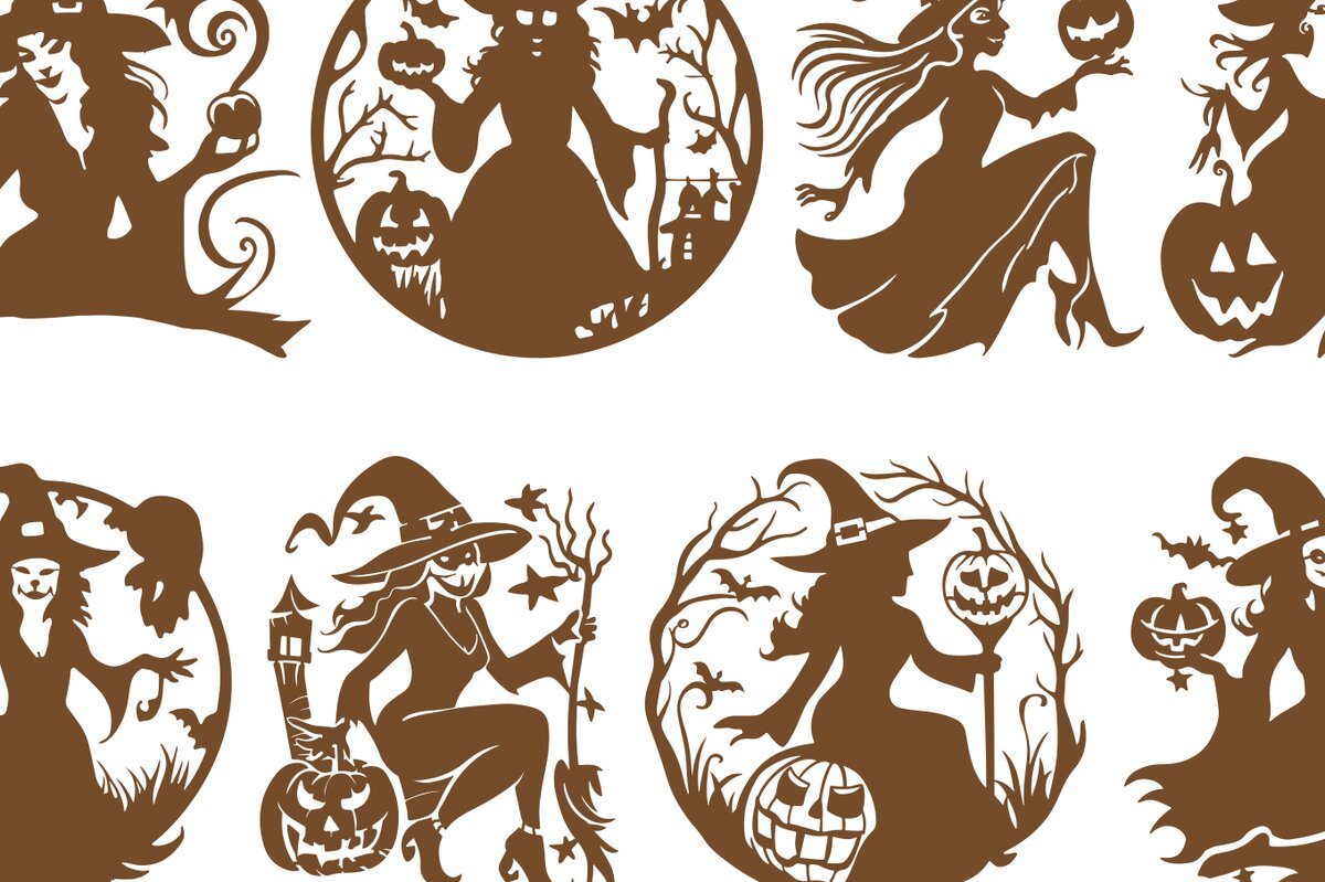 Intra απο ξύλο plywood 3mm-4mm πάχος – Σετ Halloween Witch Δίασταση  20x20 cm INTRAFABR-102006693