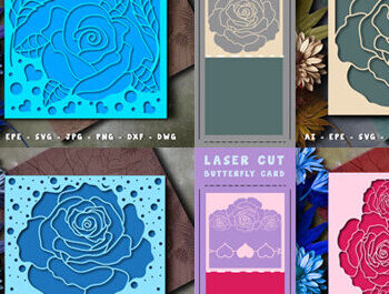 Intra απο ξύλο plywood 3mm-4mm πάχος – Σετ προσκλητήριο κοπής με λέιζερ τριαντάφυλλο Δίασταση  20x20 cm INTRAFABR-72048855 - Image 1