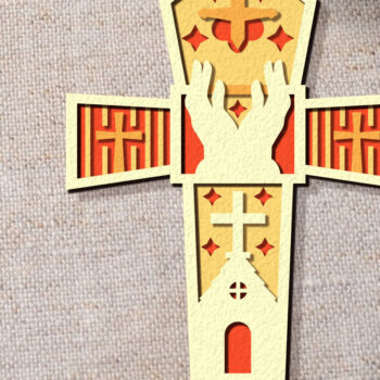 Intra απο ξύλο plywood 3mm-4mm πάχος – Σετ Layered Cross Δίασταση 20x20 cm INTRAFABR-103234613 - Image 3