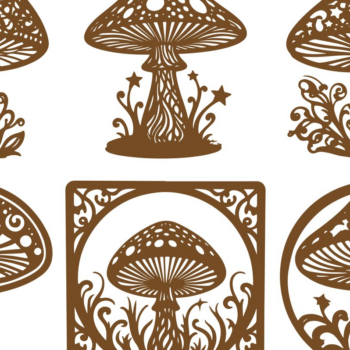 Intra απο ξύλο plywood 3mm-4mm πάχος – Σετ Magic Mushroom Δίασταση  20x20 cm INTRAFABR-100941553 - Image 1