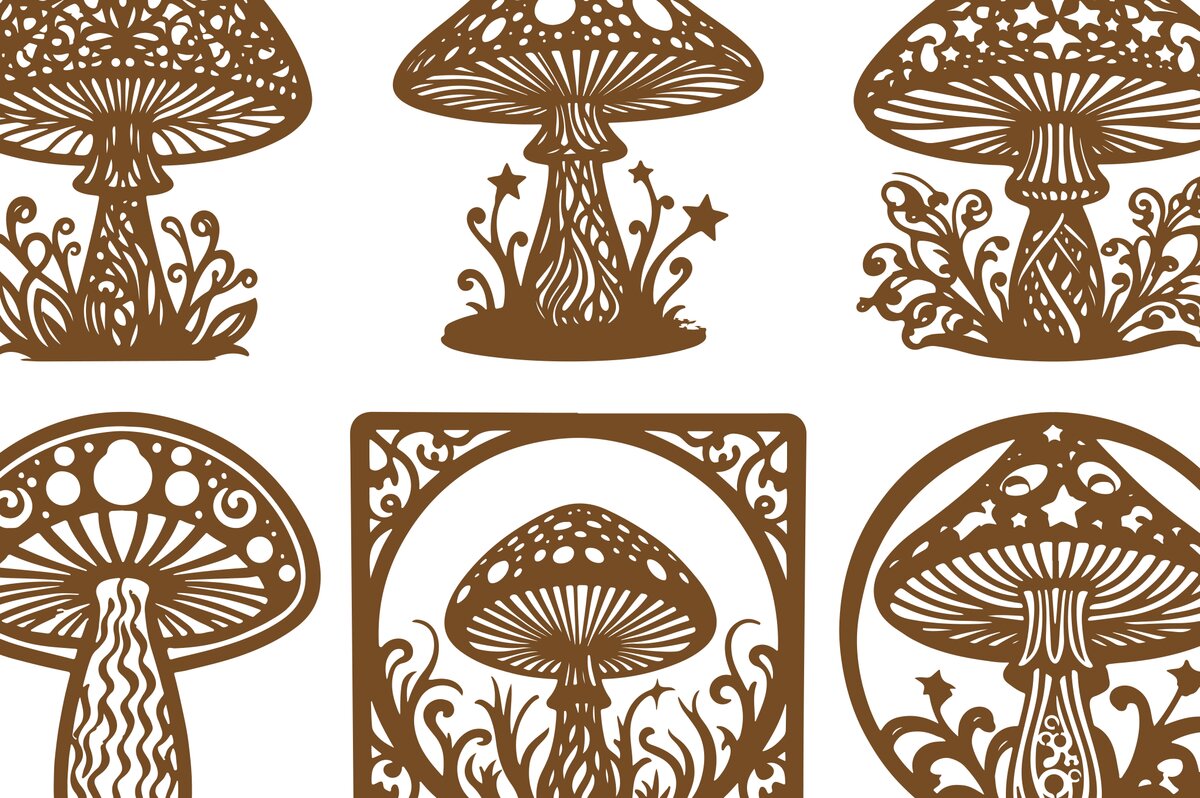 Intra απο ξύλο plywood 3mm-4mm πάχος – Σετ Magic Mushroom Δίασταση  20x20 cm INTRAFABR-100941553