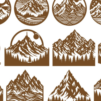 Intra απο ξύλο plywood 3mm-4mm πάχος – Σετ Mountain Δίασταση 20x20 cm INTRAFABR-100941230 - Image 1