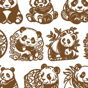 Intra απο ξύλο plywood 3mm-4mm πάχος – Σετ Panda Design Δίασταση  40x30 cm INTRAFABR-102006223 - Image 1