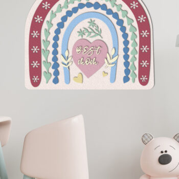 Intra απο ξύλο plywood 3mm-4mm πάχος – Σύνολο αρχείων περικοπής πολλαπλών επιπέδων Rainbows Δίασταση 20x20 cm INTRAFABR-18324631 - Image 3