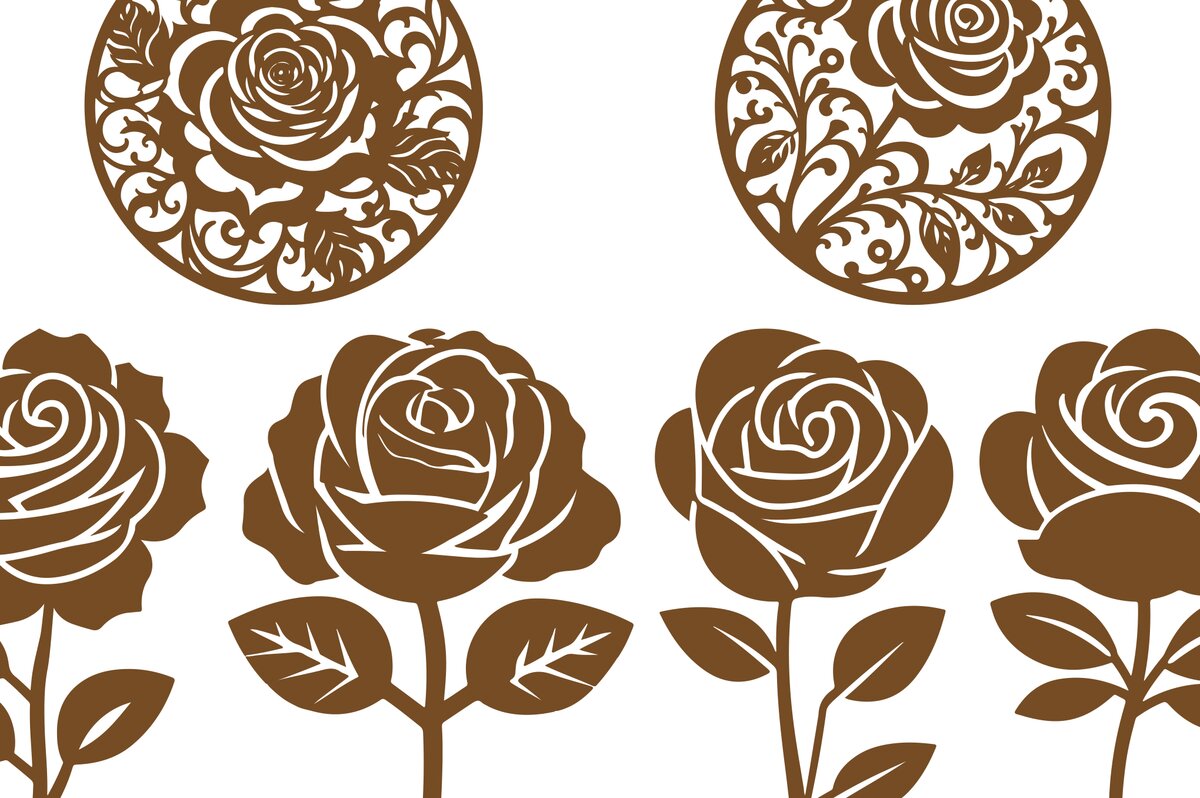 Intra απο ξύλο plywood 3mm-4mm πάχος – Σετ  Rose Δίασταση  20x20 cm INTRAFABR-100939876