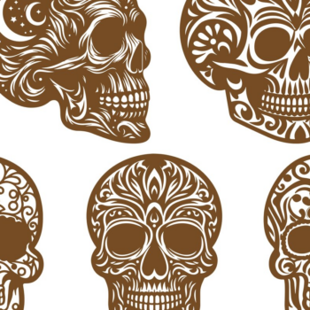 Intra απο ξύλο plywood 3mm-4mm πάχος – Σετ Skull Design Δίασταση 40x30 cm INTRAFABR-100195040 - Image 1