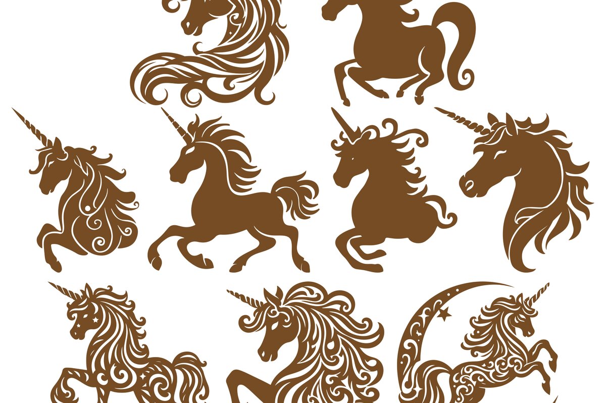 Intra απο ξύλο plywood 3mm-4mm πάχος – Σετ Unicorn Silhouette Δίασταση  20x20 cm INTRAFABR-101513368