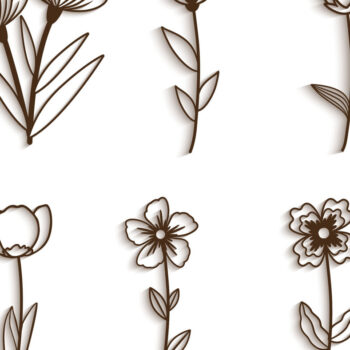 Intra απο ξύλο plywood 3mm-4mm πάχος – Σετ αγριολούλουδα Gift for Her Δίασταση  20x20 cm INTRAFABR-115151377 - Image 1