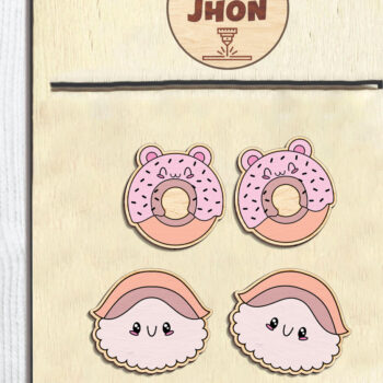 Intra απο ξύλο plywood 3mm-4mm πάχος – Set Stud Earring Δίασταση  5x5 cm INTRAFABR-97030224 - Image 2